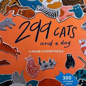 EUC [Feline Cluster Puzzle] 300 Piece Cat & Dog Jigsaw Puzzle + Pet Lover Poster